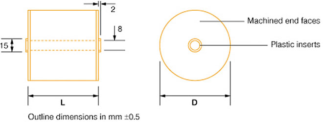 FP : Polypropylene: 160Vdc - 1500Vdc & Polyester: 63Vdc - 630Vdc dimensions